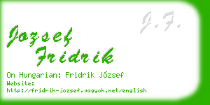 jozsef fridrik business card