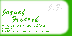 jozsef fridrik business card